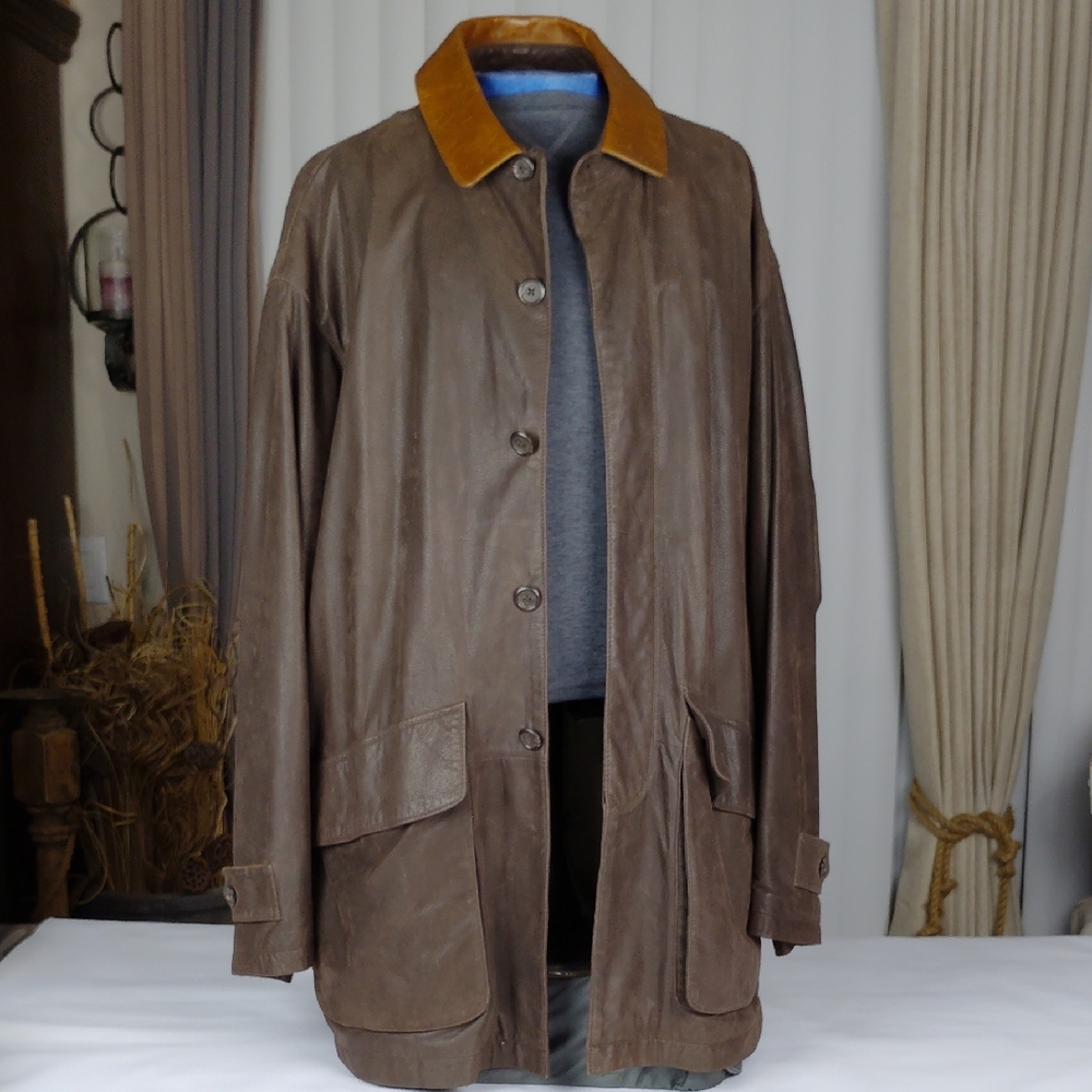 McKenzie Tribe Men's Vintage Leather Jacket.